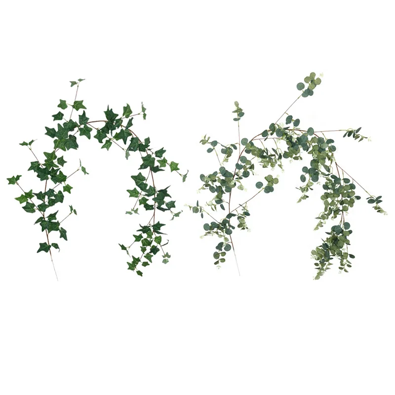 Wholesale Hot Sale High Quality Artificial 1.75m Rattan Vine Artificial Leaves and Rattan Plants Plastic Decorative