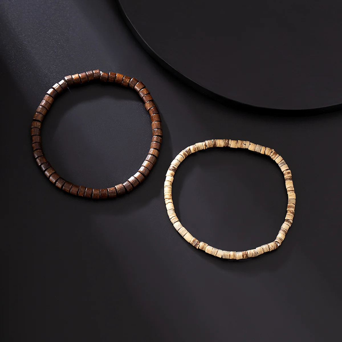 New Arrival Street Vintage Mixed Color Wooden Bracelet Stitching Fashion Wood Beaded Bracelet For Men