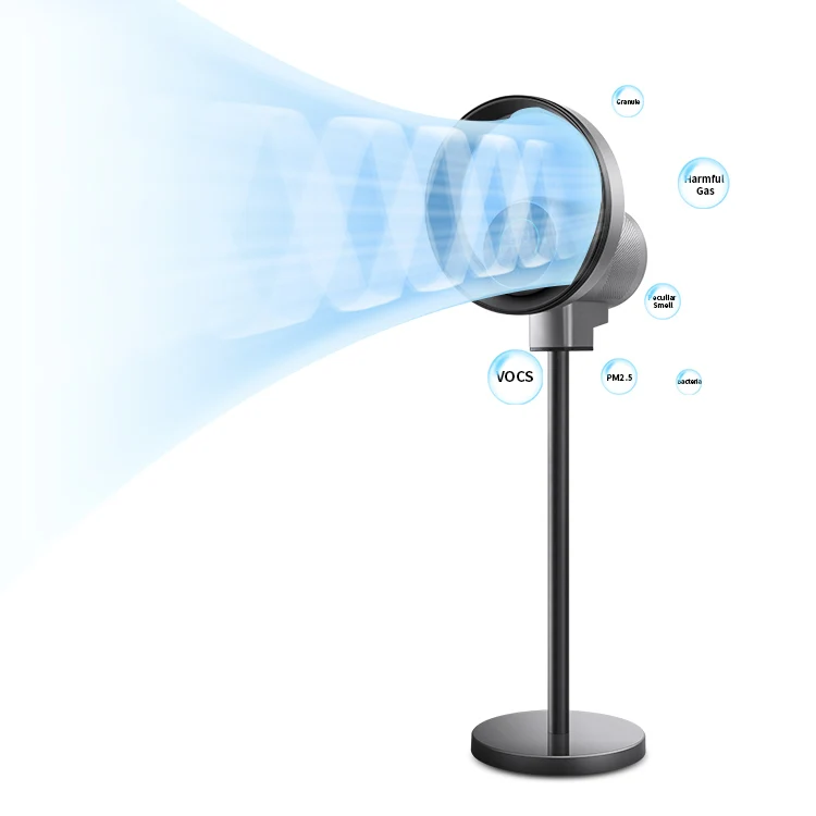 46 Inch Home Use Standing Fan Powerful Air Cleaner Filter Fan Over 99.97% of Pollutants HEPA 13 Bladeless Fan With Air Purifier