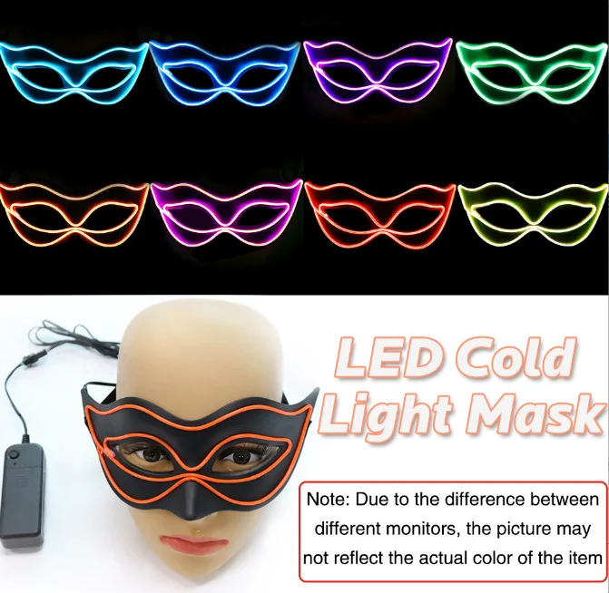 Custom 3 Modes Neon Led Mask Movie Iron Man Mask EL Costumes Spider Light Up Party Eye Masks For Party Show Props