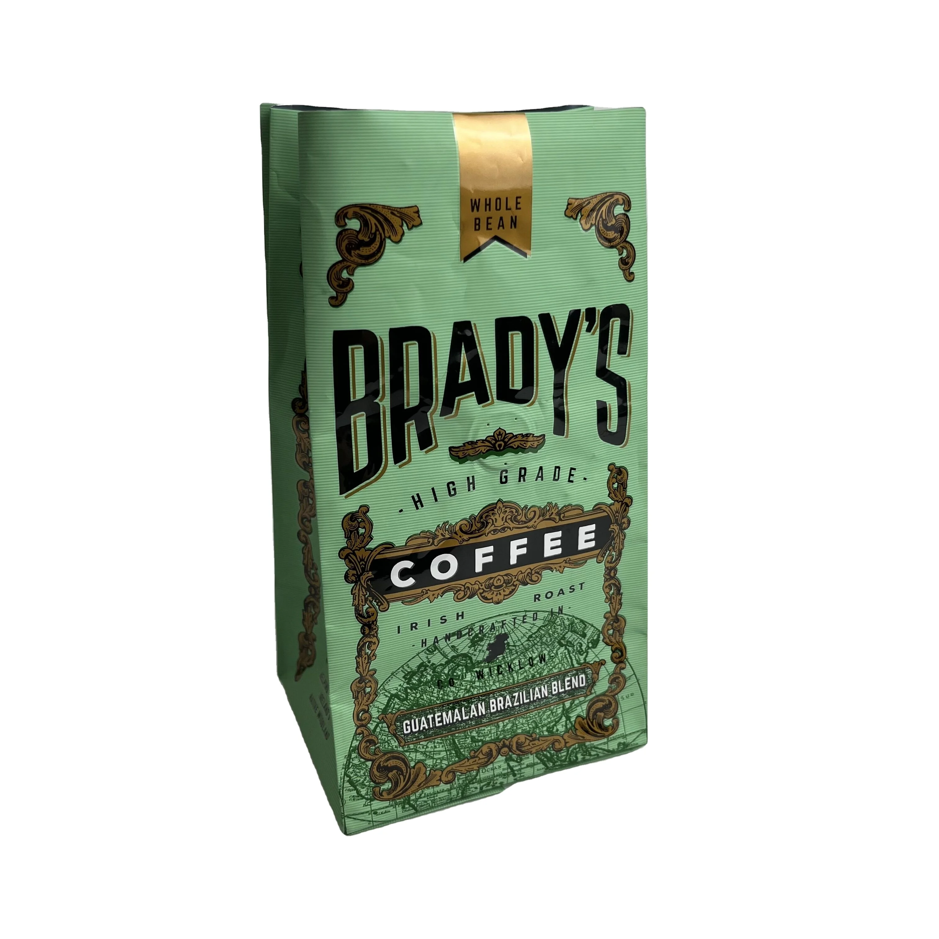 Custom design UV spot Printing empty coffee bags Side Gusset Square Bottom
