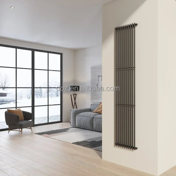 Avonflow Modern Central Water Heating Vertical 1600mm Black Designer Warmer Radiator
