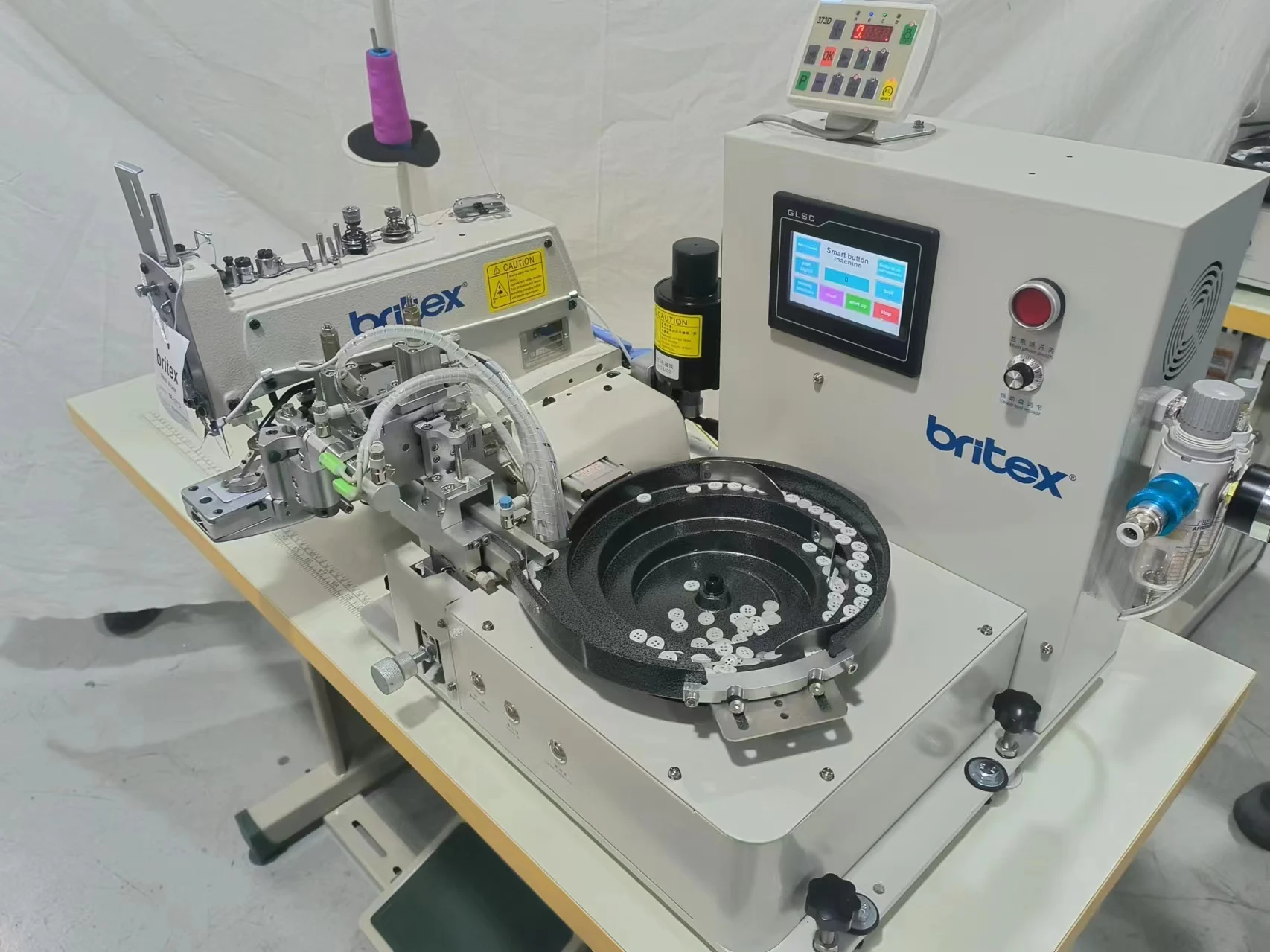 BR-1377D-SK Button Attaching sewing machine  with automatic feeder device