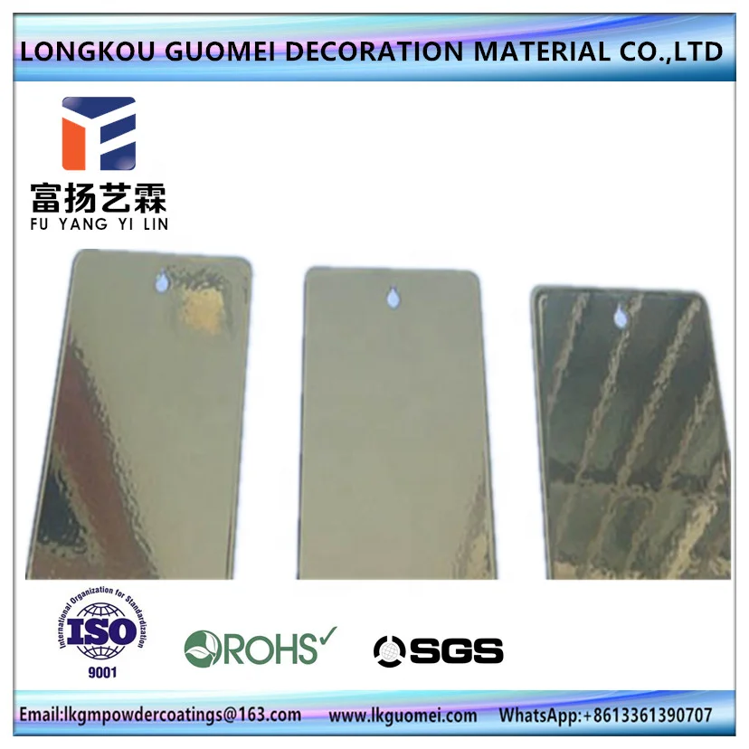 Decorative high gloss electrostatic spray chrome mirror silver powder coating