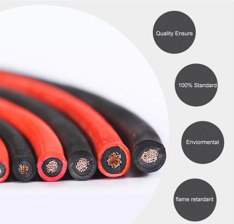 Pv Cable Black Red 4mm2 1000v 1500v Tinned Copper Wire Pv Solar Cable For Solar Power Station Good Quality From China