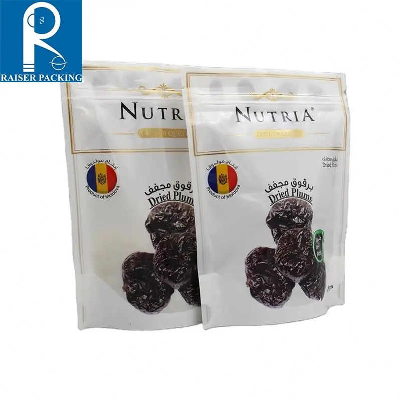 Top zip plastic bag food packaging/ 3 side seal zipper bag/ stand up pouch ziplock bag for meat,pork,beef,sea food