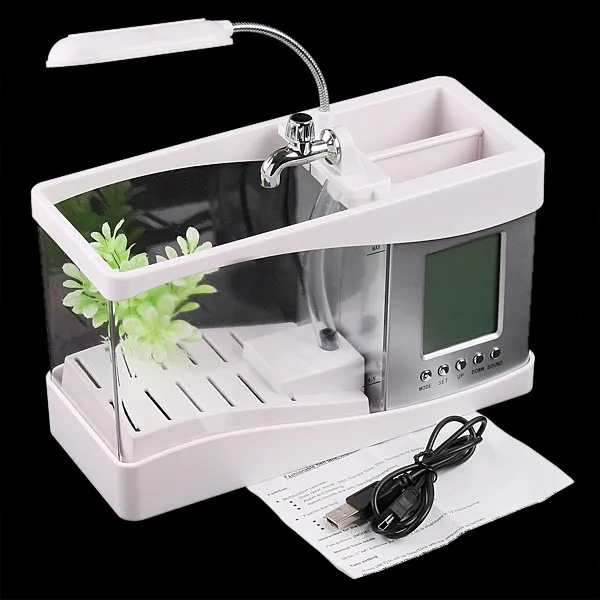 Amaz Hot Sale Desktop usb mini fish tank aquarium with running water 8