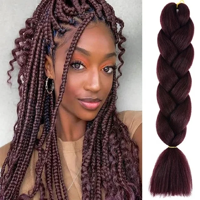 Wholesale Wig Jumbo Braids Hair Box Braids Crochet Hair Long Rainbow Colorful for Women Kids DIY Synthetic Hair Extensions