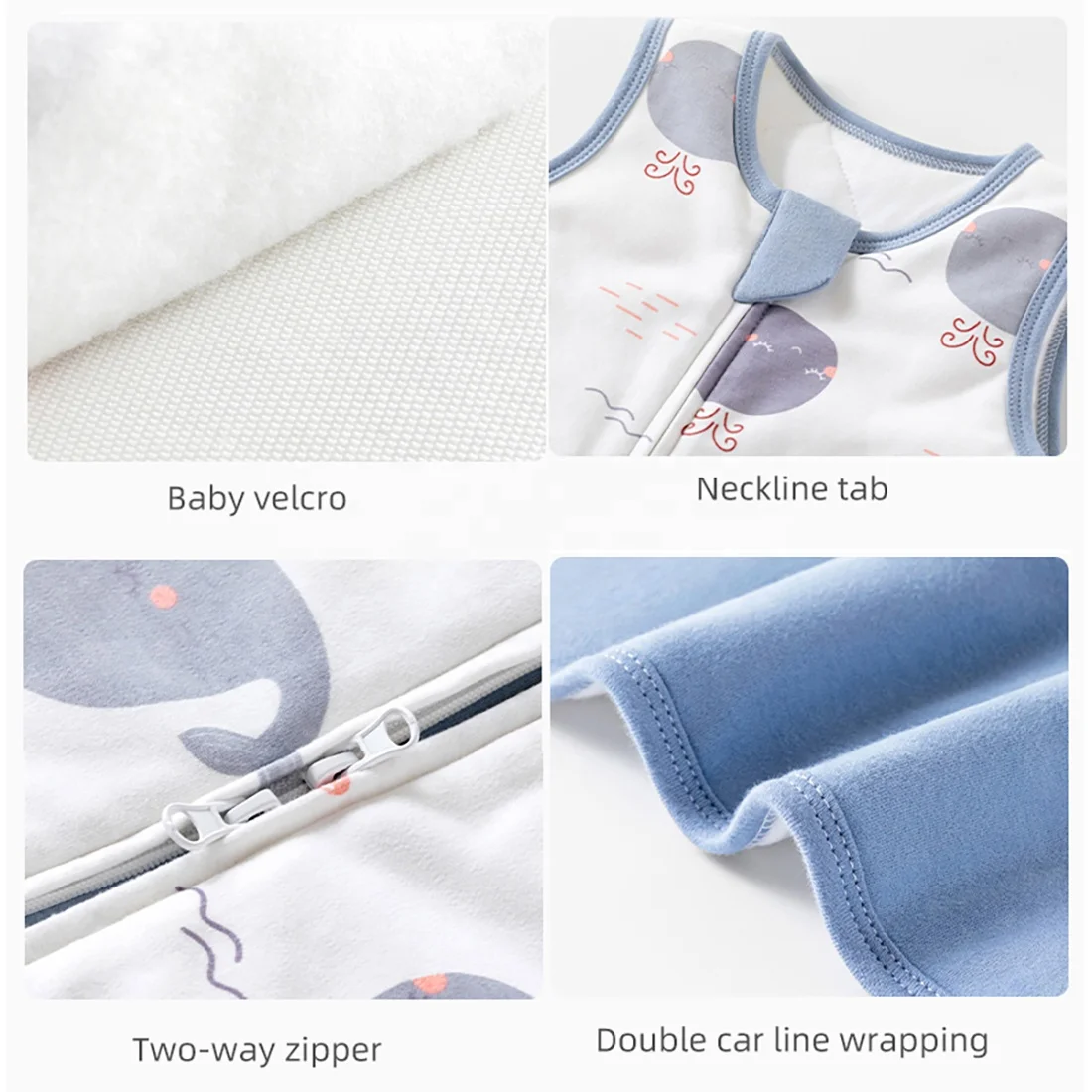 100% Cotton Baby Sleeping Bag Infant Sleep Sacks Newborn Swaddle Wrap Baby Anti Tip Quilt 0-6 Months