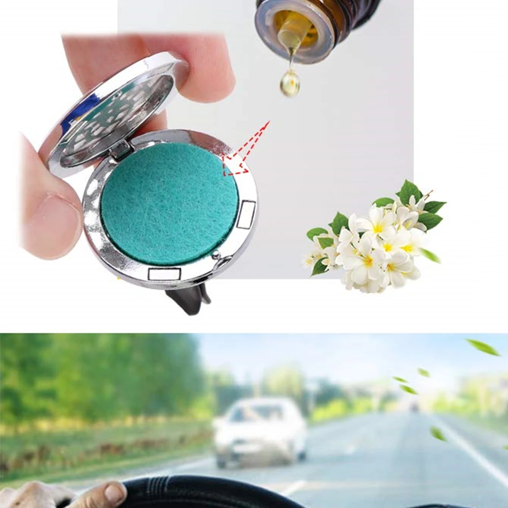 Aromatherapy Locket Car Diffuser Air Freshener Purifier With 10pcs Pads Randomly Car Perfume Diffuser Vent Clip Air Clip Perfume