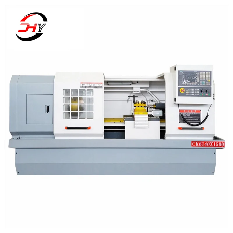 Factory low price CK6140 horizontal CNC lathe machine 4/6/8 station electric tool holder 52mm spindle through hole GSK system