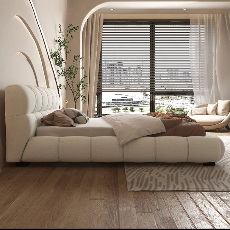 Tech cloth bed modern simple bed master bedroom 1.8m fabric bed