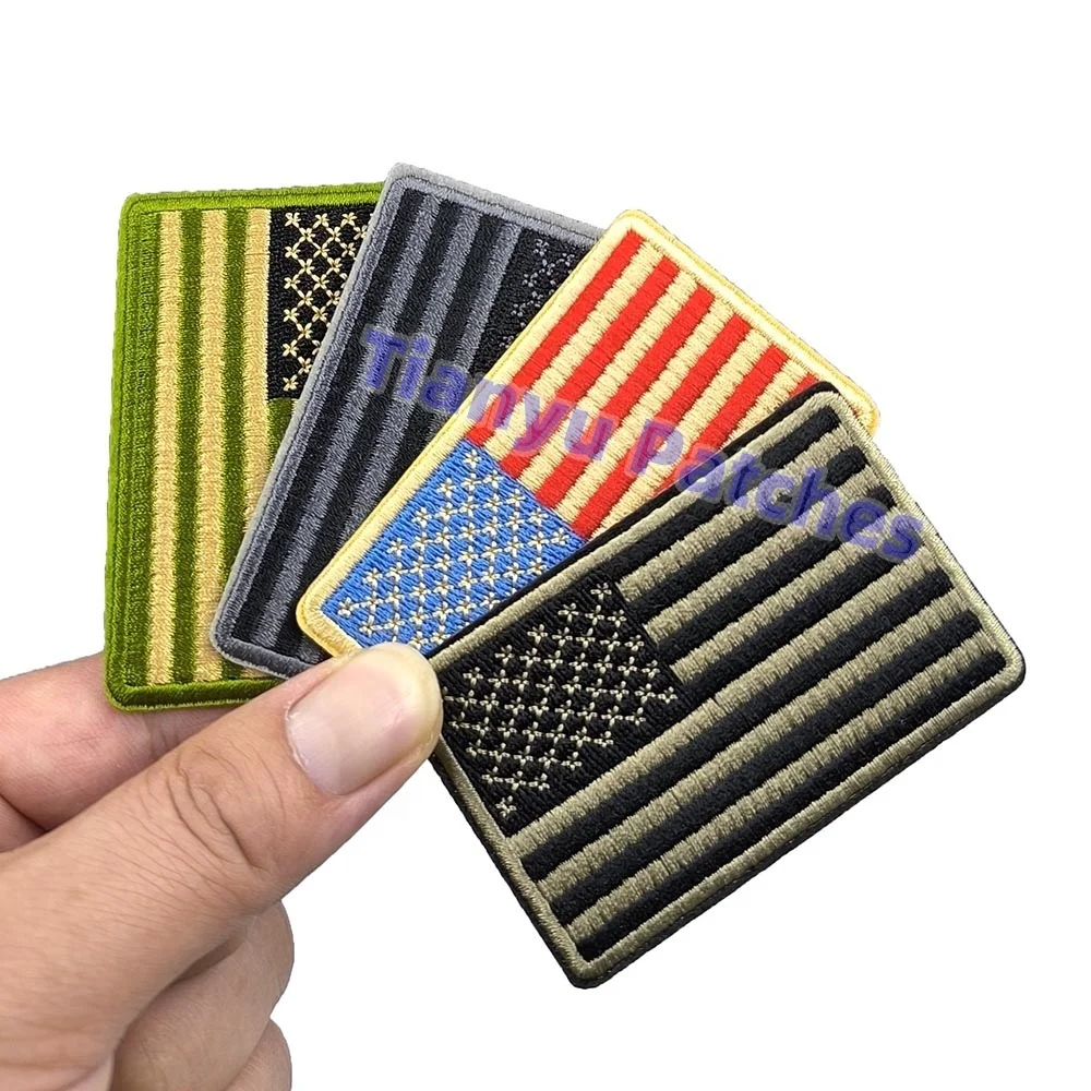 American Country State 4th July Tactical Flag Patches Wappens Trucker Hat Iron Embroidered Armband Badges Fabric Felt Backpack