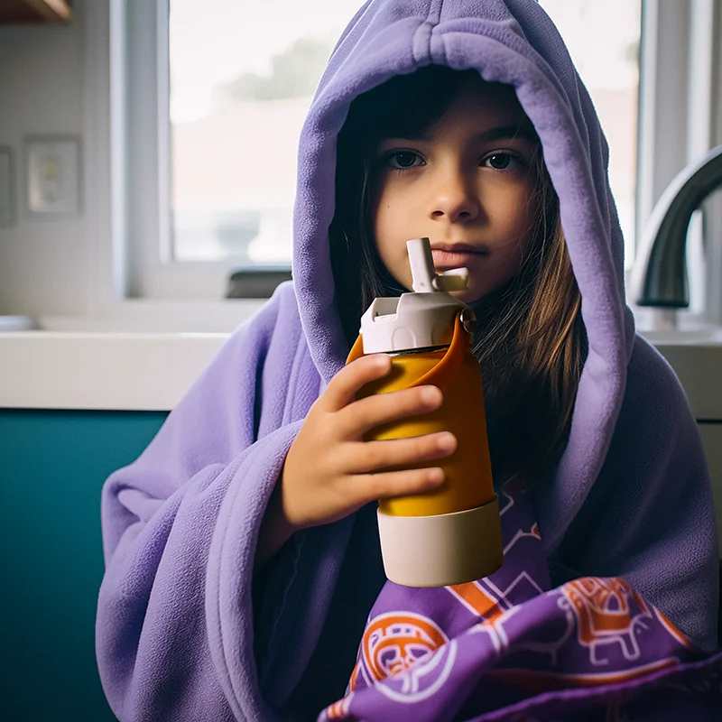 14oz Stainless Steel Kids Water Bottle Tumbler Thermos Mug Thermal Water Bottle with Straw Double Wall Vacuum Tumbler Leakproof