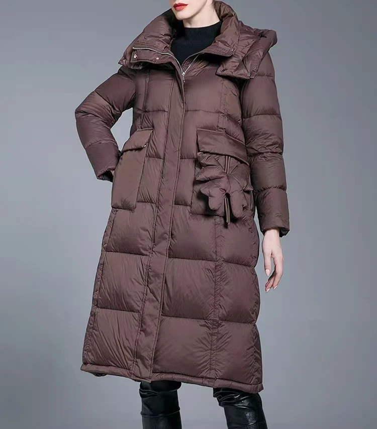 High Quality Wholesale Down OEM Winter Puff Filled Cotton Long Padded Shine Coats