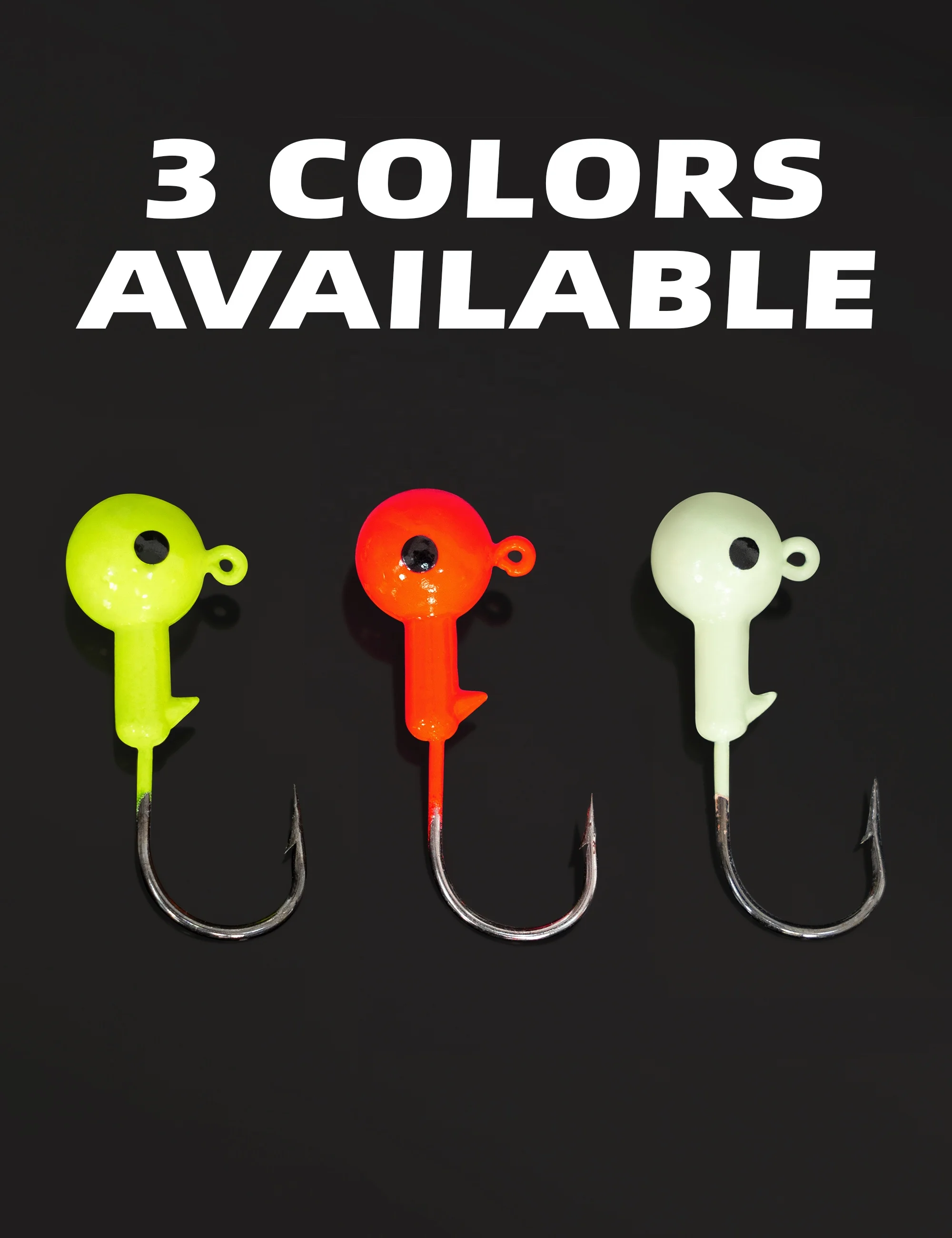 Jig Heads with High Carbon Steel Hooks - Lead Head Fishing Jigs for Walleye, Bass, Crappie, Inshore Fishing, 1/32oz-1/2oz