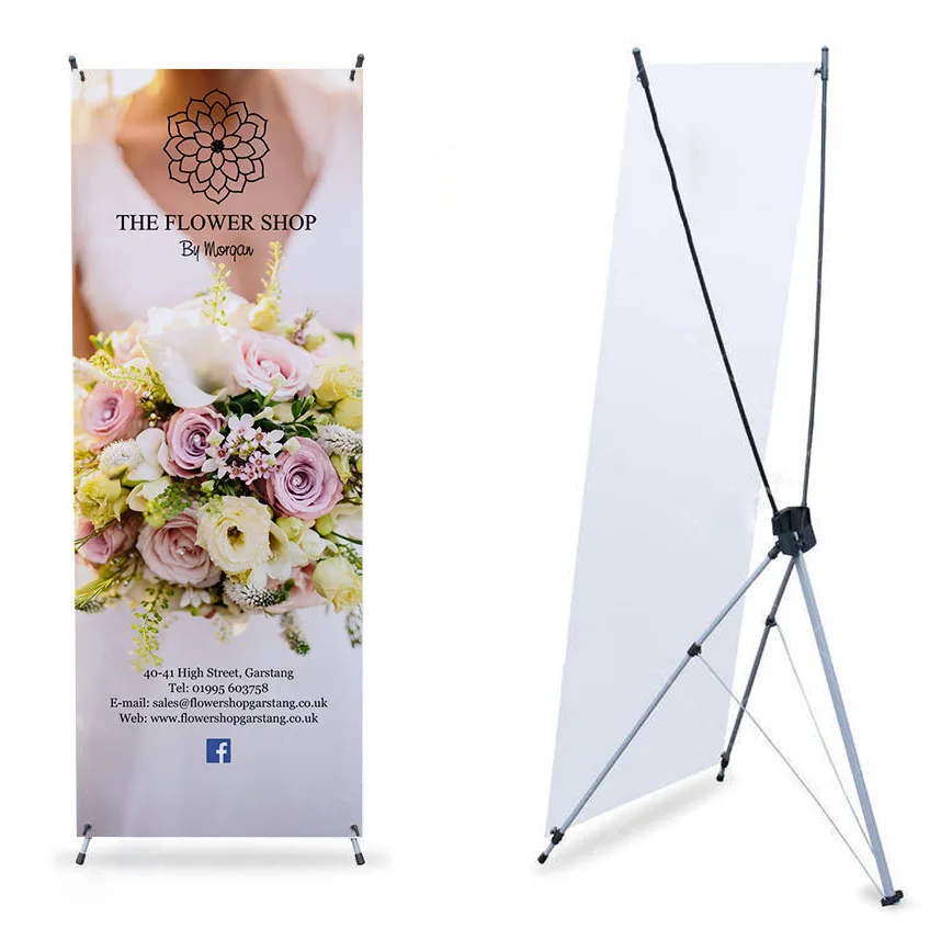 Custom Printed 60*160cm 80*180cm Windproof Tripod Promotion Advertising Display X Banner Stand