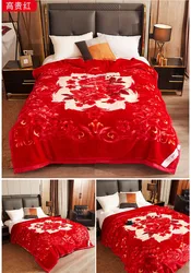 High Quality 100% Polyester Mink Raschel Fleece Blanket Flower Printed Cloud Touch Blanket For Winter