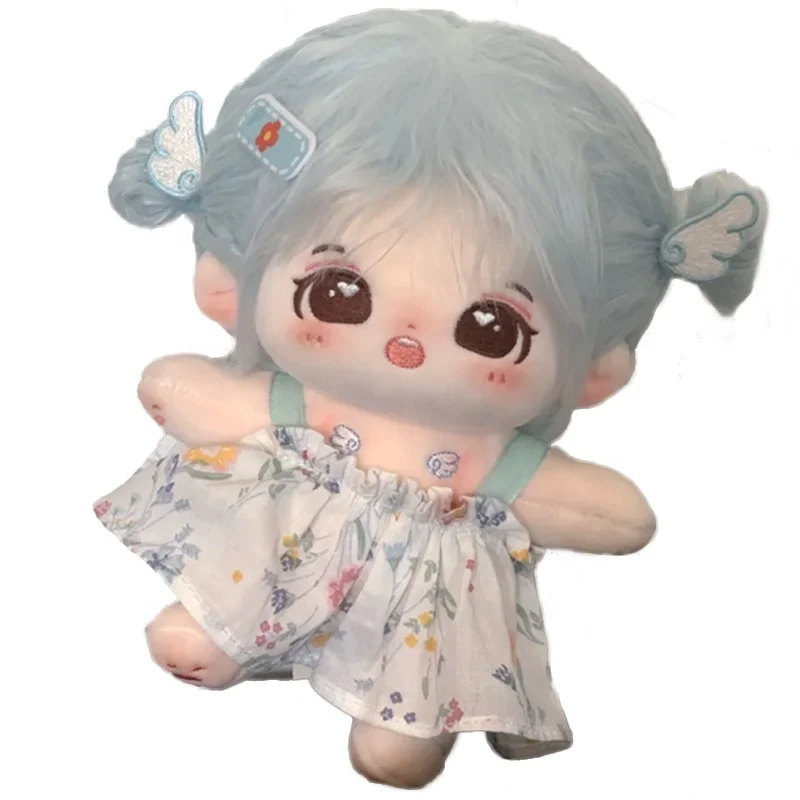 Newly arrived 20cm plush cute cotton dolls with wigs clothes and shoes as a gift for children