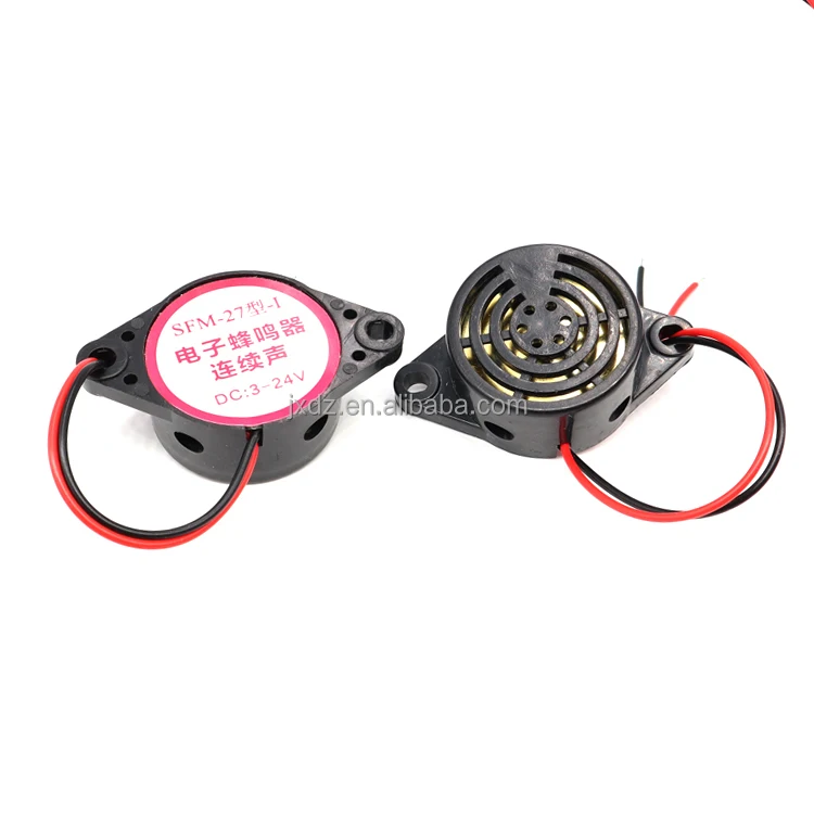 SFM-27 DC3-24V активный высокодецибелный зуммер с линией 3015A, черный непрерывный звуковой сигнал, новый и оригинальный