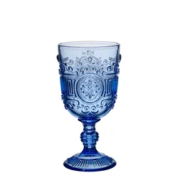 Samyo New Design Manufacturing Embossed Wine Glass Colourful Drinking Water Glass Tumbler Glass