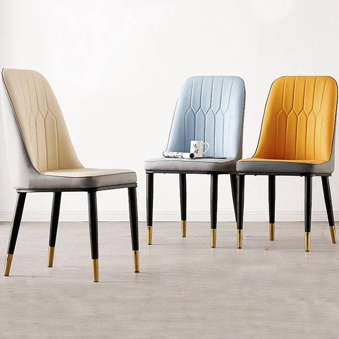 Wholesale White Black  Nordic Restaurant Hotel Upholstered Leather Modern Room Dining Chair For Sale