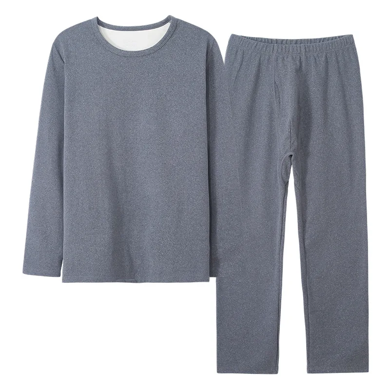 2022 Women Intimate Sets Pajamas Warm Clothes Long Johns Cotton Sweater Velvet Unisex Thermal Underwear Sets Solid Pattern