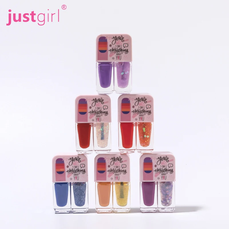 Nails Partner 2 Colors Water Based Glitter Shiny Kids Non Toxic Washable Peel Off Private Label Nail Polish for Tween Girls