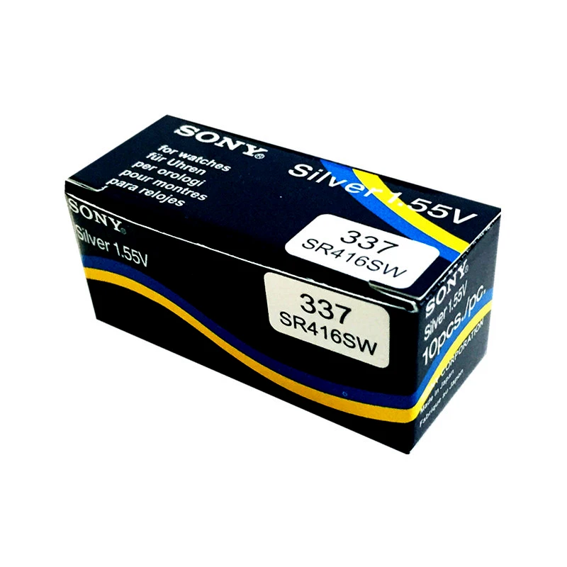Высококачественная пуговичная батарея 1 55 в 337 SR416SW из оксида серебра для гарнитуры наушников часов