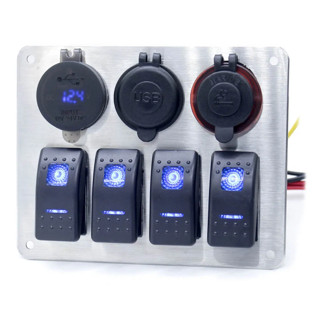 Weiken 316 часы из нержавеющей стали водонепроницаемые спортивные IP65 5 PIN ВКЛ/ВЫКЛ синих светодиодов Многофункциональный кулисный переключатель Панель 12V