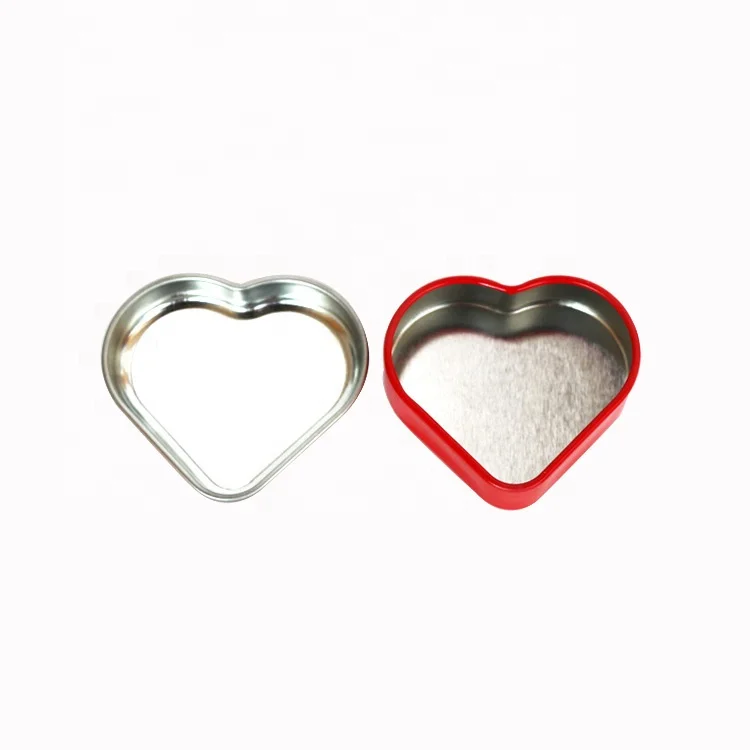 Promotion design heart shape metal food containers lip balm candy storage gift tin box