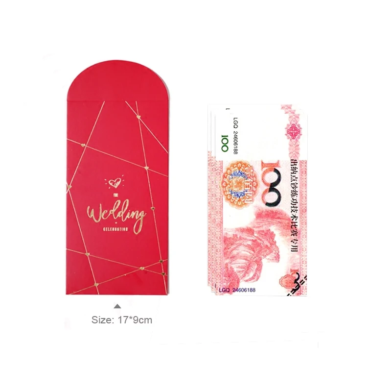 Custom Logo  Hot Stamping Chinese New Year Red Envelope Money Gift envelope