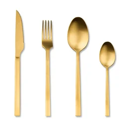 Высокое качество матовая медь из нержавеющей стали нож вилка ложка набор розового золота столовые приборы набор для свадьбы