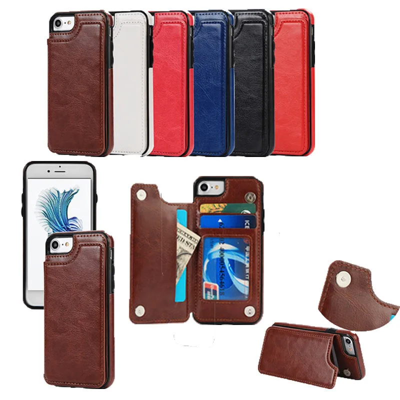 
For iPhone 12 XS MAX XR X 8 7 Wallet Leather Phone Case Card Slots Slim Multi-functional Folio Stand Shockproof For S10 Plus 