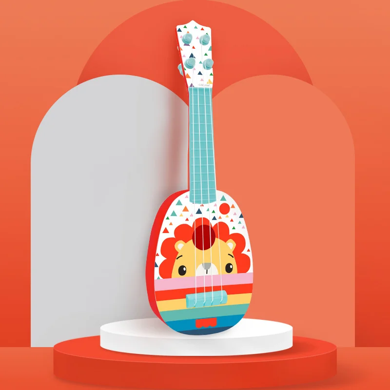Popular Children Guitar Toy Musical Instrument Cartoon Painted Small Guitar Toy for Kids