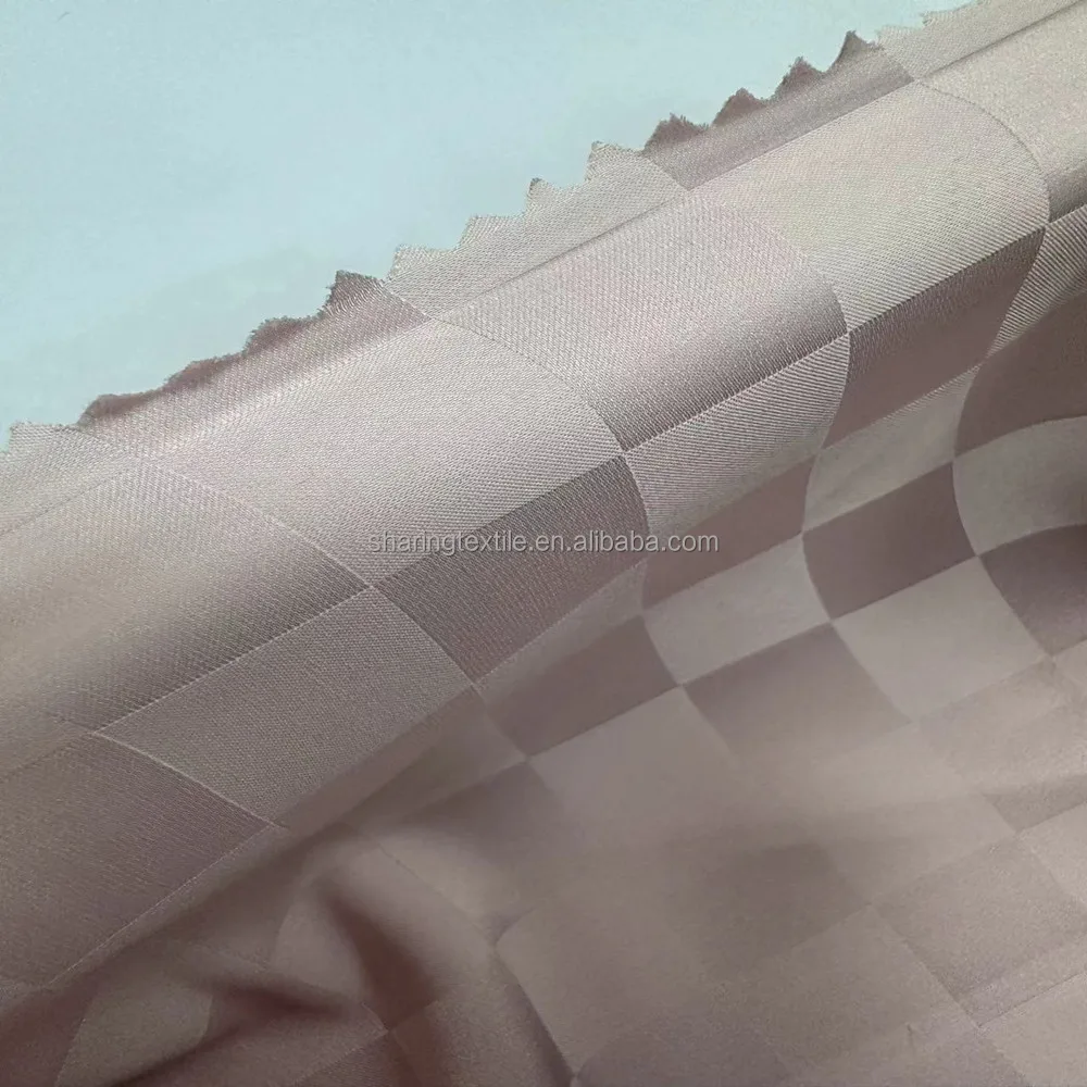 Ripstop Plaid Check Dobby Jacquard Polyester Spandex Imitated Silk Satin Chiffon Fabric For Dress Pajamas Clothing