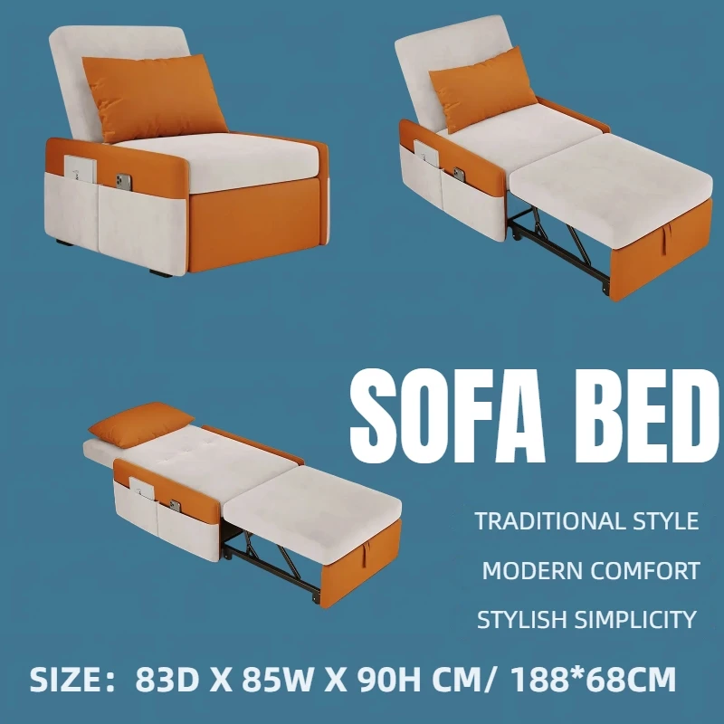 HJ HOME Sleeper Chair Foldable Sofa bed furniture modern 3-in-1Condo Sets Daybed Tri-Fold Convertible Sofa Cum Bed