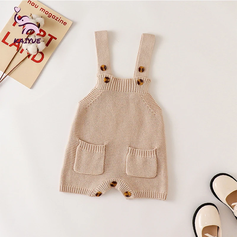 New Summer Fashion Knitting 100% Cotton Baby Romper Kid Overall Infant Jumpsuits Summer Knitwear For Baby Gift Set