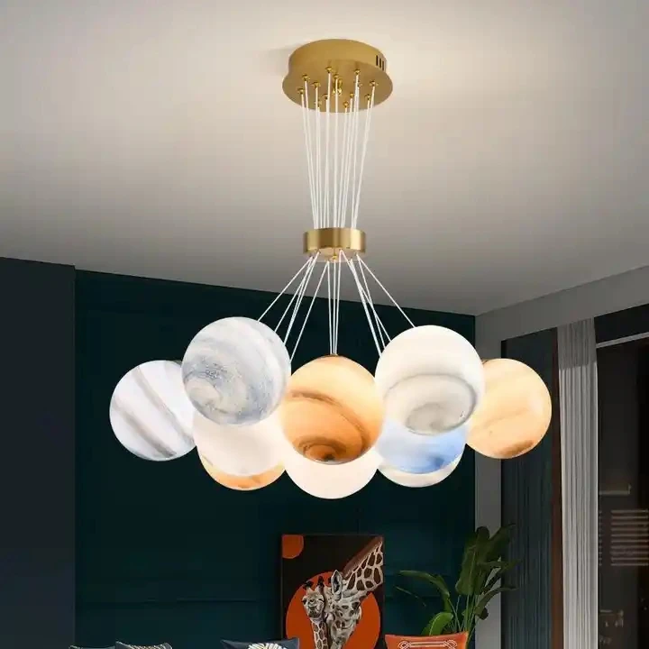 New Arrivals Creative Soft Light Led Moon Dining Room Bedroom Chandeliers Pendant Light