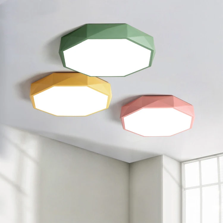 Pop Colorful Hexagon Apartment Office Household Toilet Aluminum LED Interior Ceiling Light