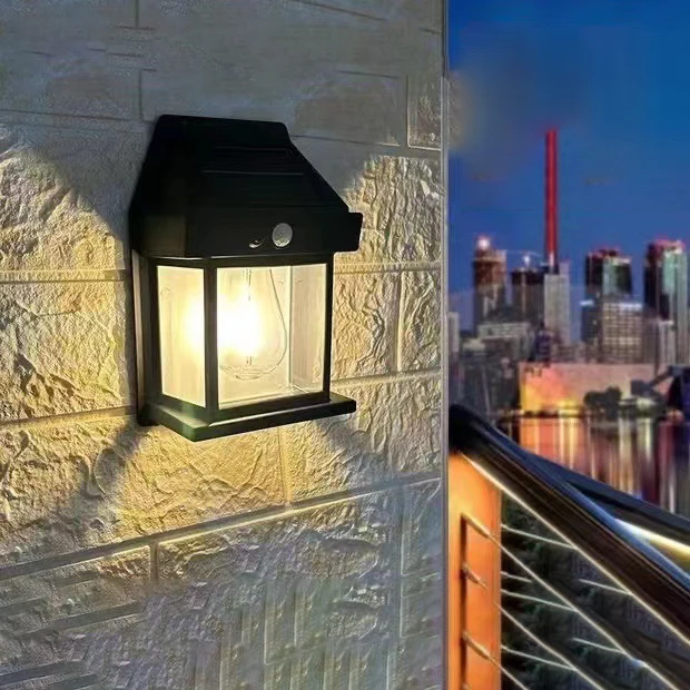 New Design Waterproof Led Filament Bulb Solar Power Wall Light For Outdoor Lighting Wall Light Solar Wall Lanterns