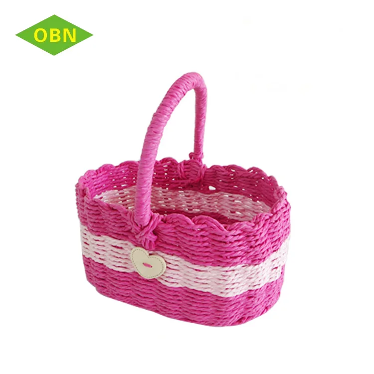 Christmas wedding baby candy mini paper rope woven gift basket with handle
