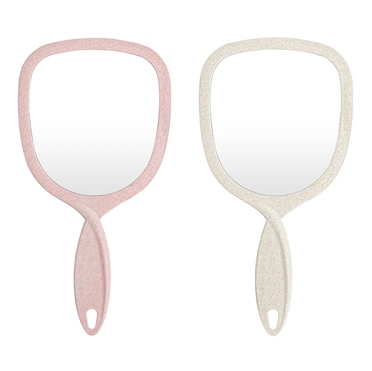 factory portable professionnel mini miroir de maquillage glass handheld mirror with pink frame for travel