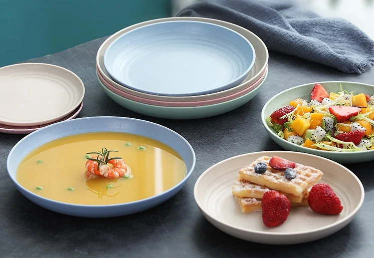 Набор посуды из пшеничной соломы без бисфенола А для контакта с пищевыми продуктами