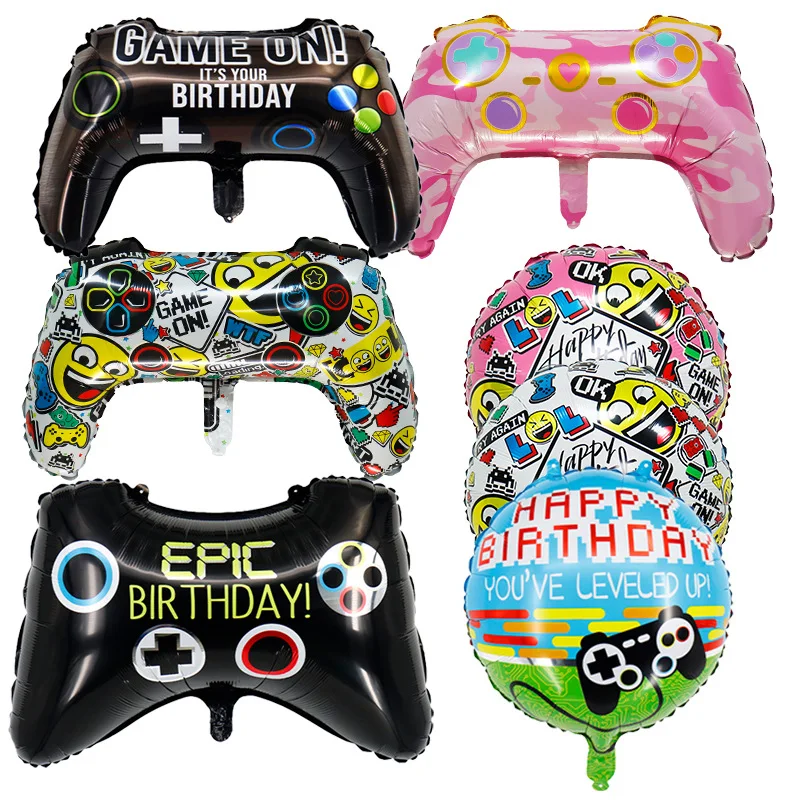 FUXIN Video Game on Party Balloons Video Game Controller Aluminum Foil Balloon for Birthday Party and Game Party Decorations