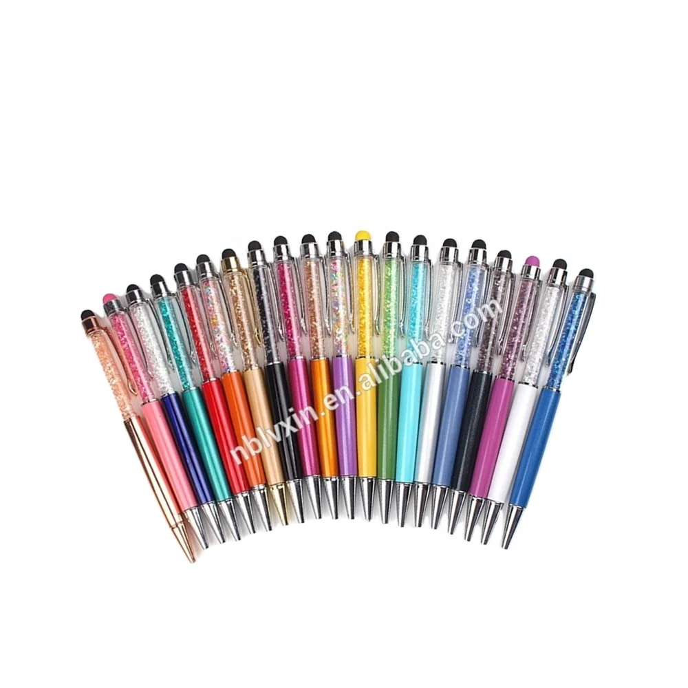 2022 Fancy Crystal Touch Stylus Customized Colored Metal Ballpoint Pen