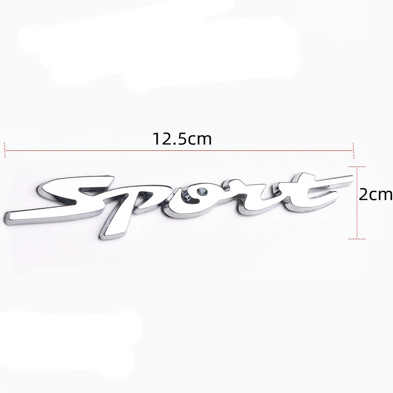 Wholesale Custom Colorful 3d Abs Plastic Electroplate Chrome Sport Letters Car Emblems With Self-Adhesive