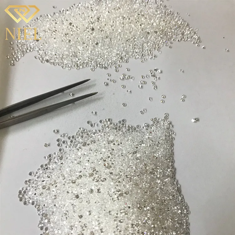 Wholesale 12# nielgems synthetic corundum diamond round white sapphire melee sapphires white sapphire 1mm