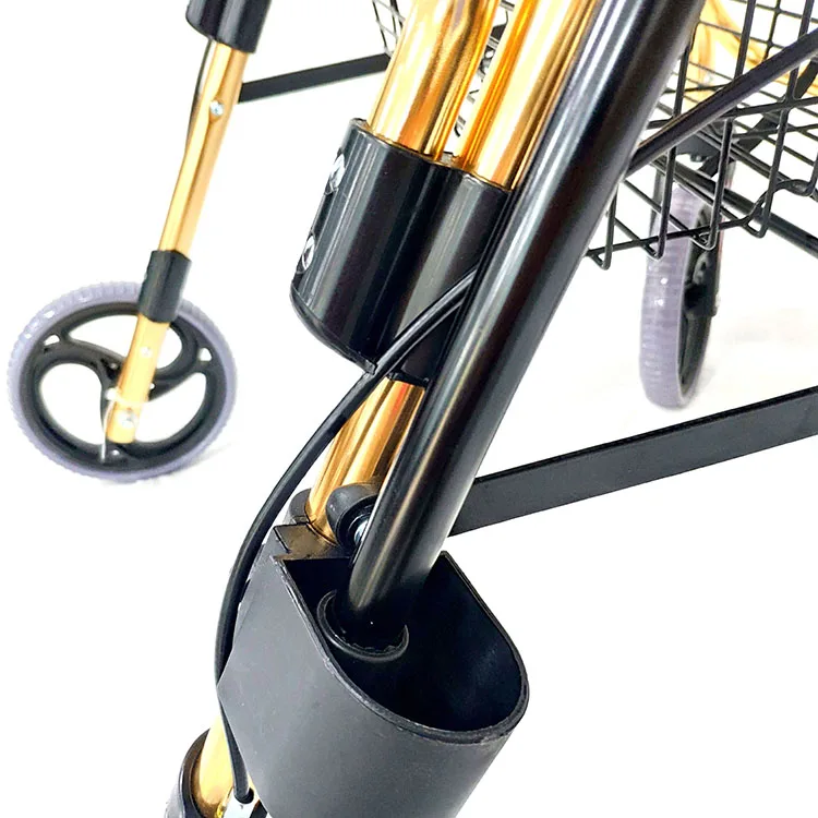 Wholesale walking assist devices folding 4 wheel rollator walker with seat and basket