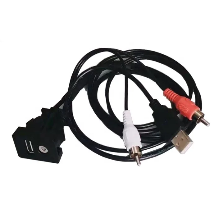 Заводская цена удлинитель для приборной панели с утопленным креплением 2 RCA 3,5 мм USB AUX аудио кабель